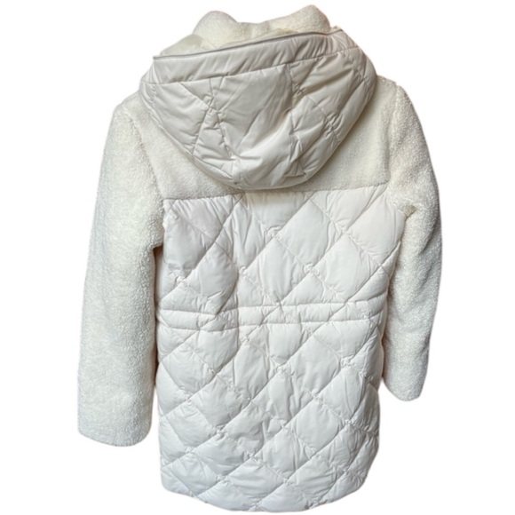 KOOLABURRA by UGG Quilted Mixed Media Sherpa Parka in Winter White Size M - Picture 3 of 8